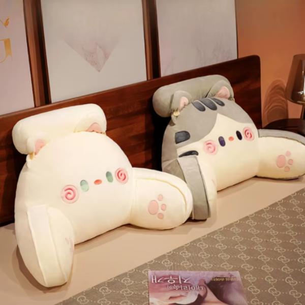 Coussin de Lecture Kawaii - Gris Mistigri - COUSSIN LAB