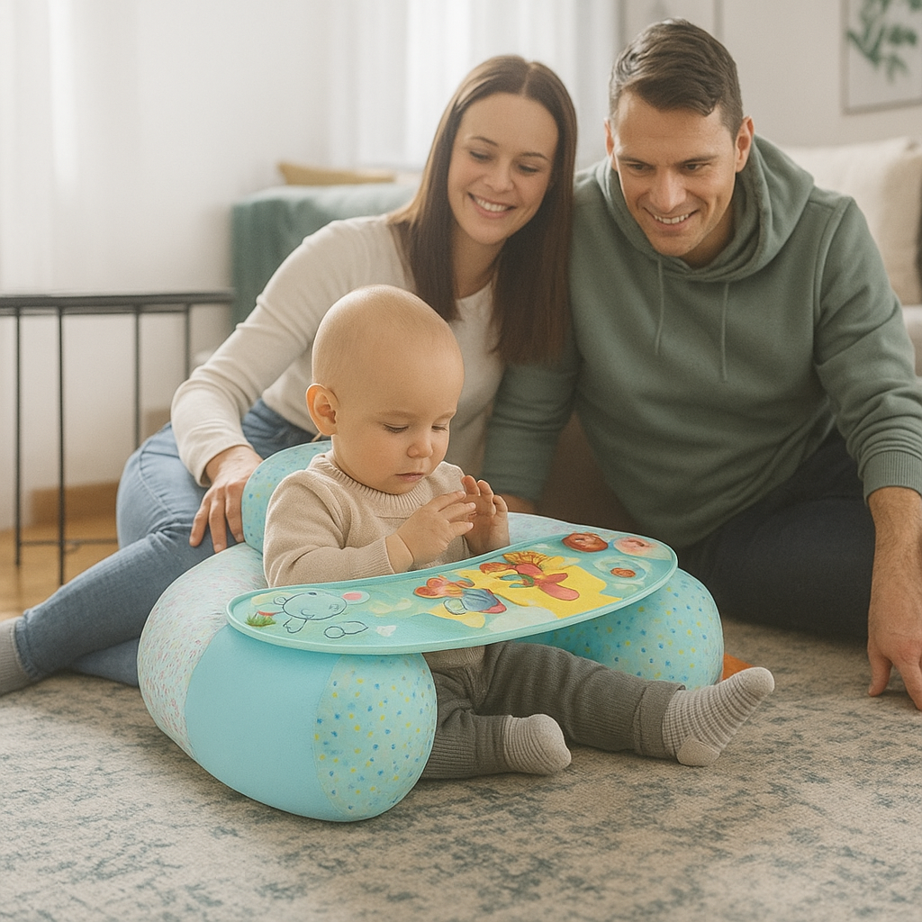 Coussin d’Éveil Bébé Assis – Soutien Doux et Sécurisé pour l’Apprentissage de la Position Assise