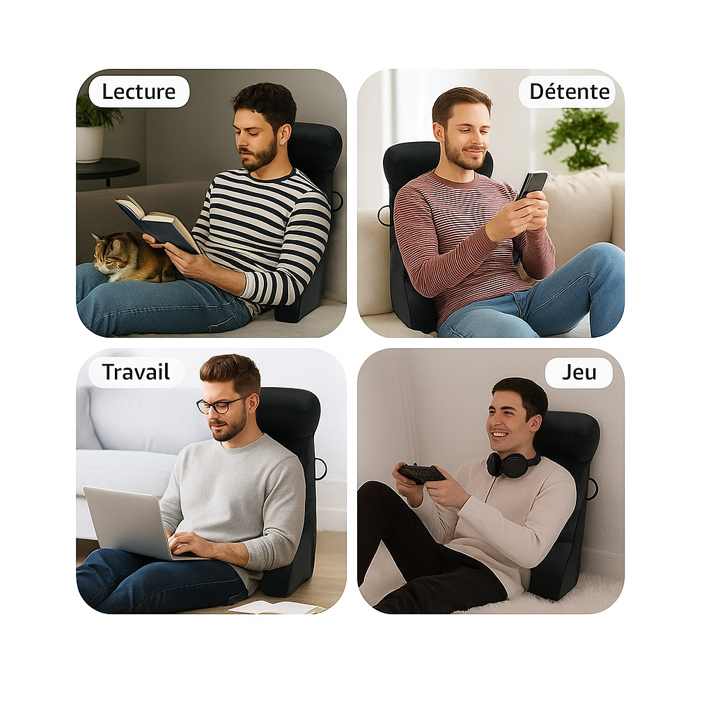 Coussin Lecture Ergonomique XL - Soutien lombaire