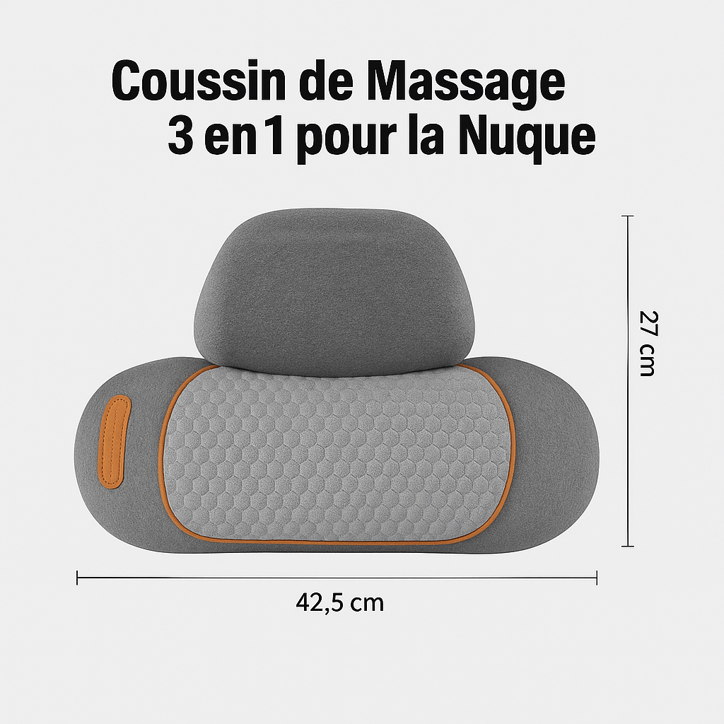 Coussin Cervical Chauffant & Massant CerviLab™– Relaxation et Alignement du Cou