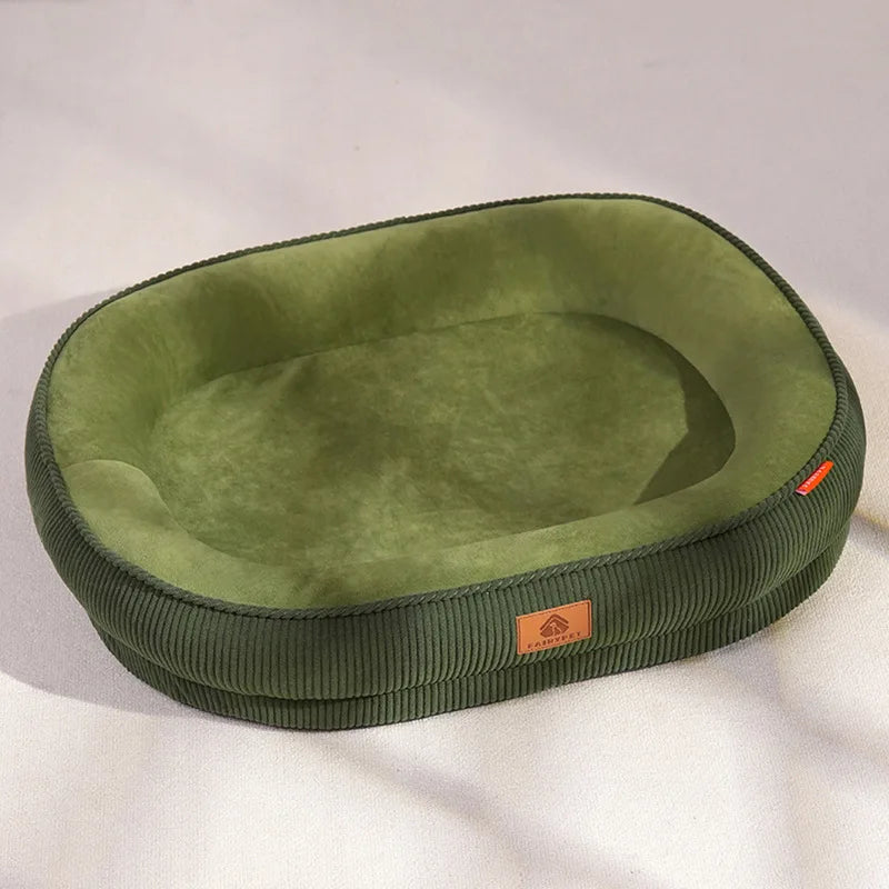 Coussin Pour Chien & Chat Déhoussable En Velours Côtelé – Lit Moelleux, Lavable, Antidérapant