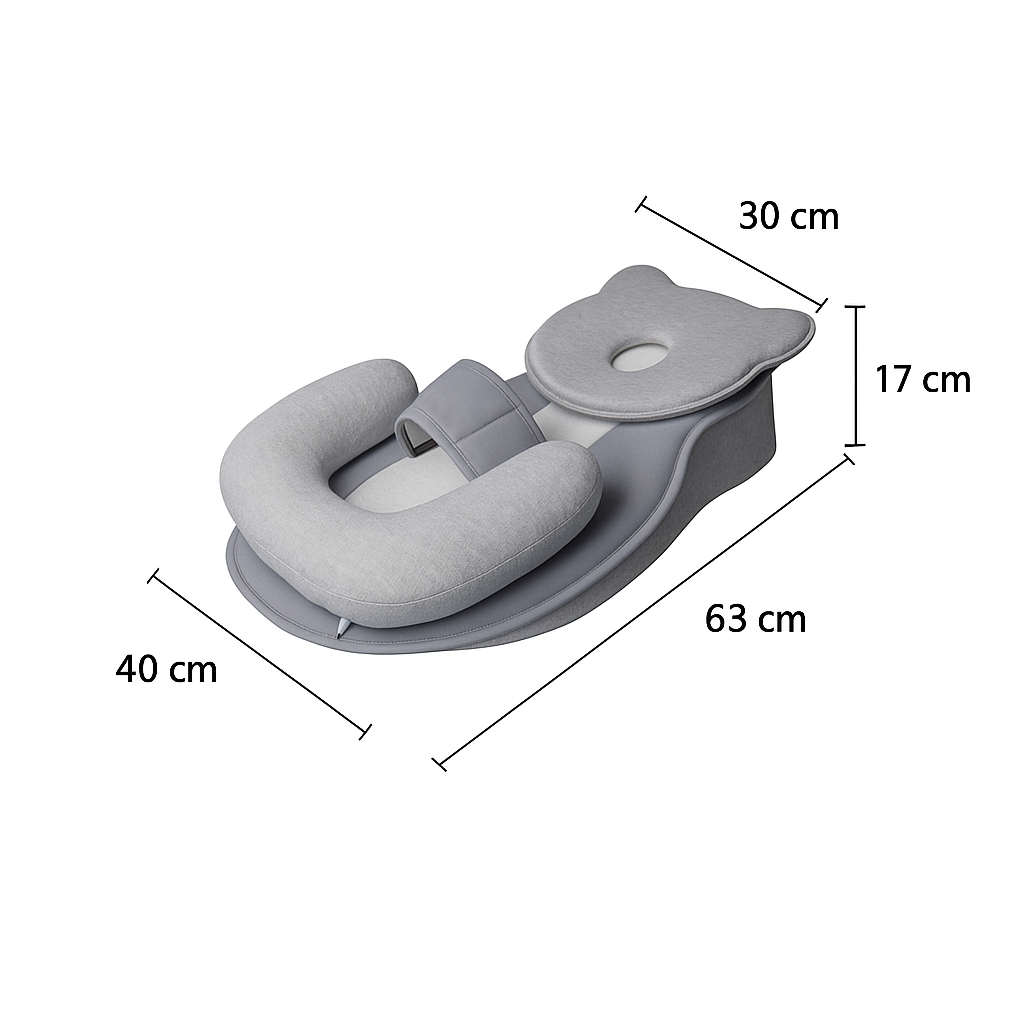 Coussin Bébé Anti-Reflux Lunéa™ – Soutien Multifonction pour Allaitement et Prévention de la Tête - COUSSIN LAB
