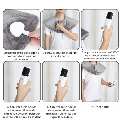 Coussin Chauffant  Électrique ZenLab™– Soulagement du Cou & des Épaules en Profondeur