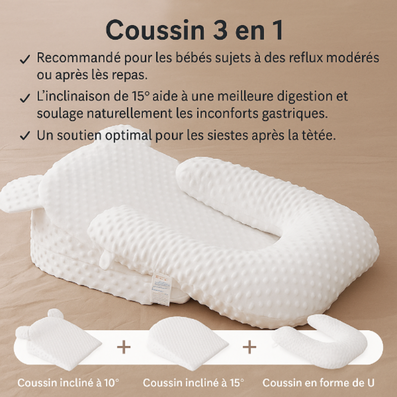 Coussin Pour Bébé - Anti-Reflux & Anti-Régurgitation