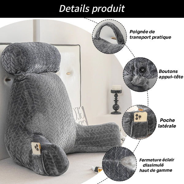 Coussin de Lecture Ergonomique – Confort Absolu & Soutien Total - COUSSIN LAB