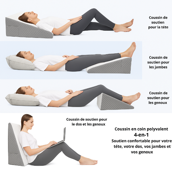 Coussin Incliné Anti-Reflux- En Mousse à Mémoire de Forme - COUSSIN LAB