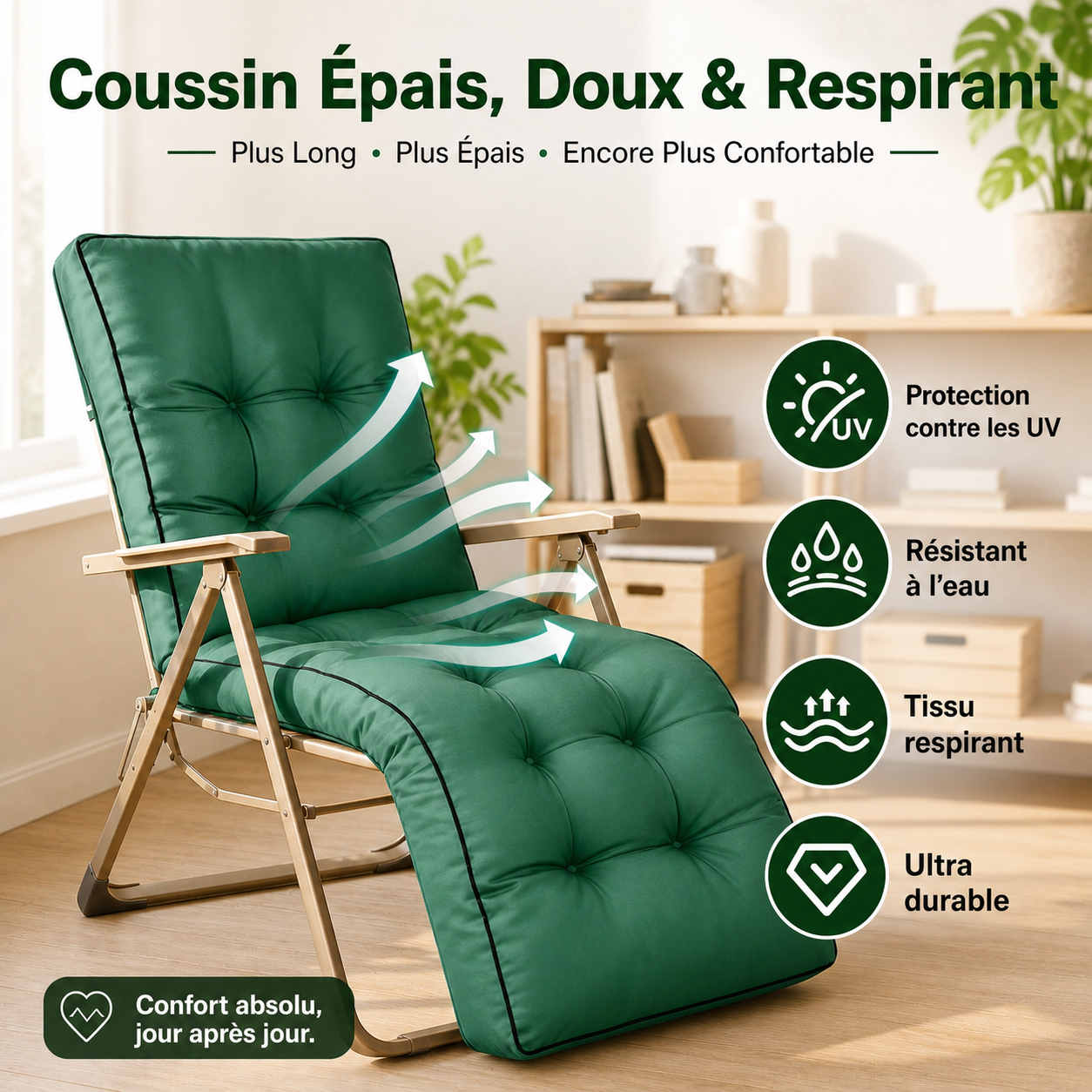 COUSSIN BAIN DE SOLEIL EXTERIEUR