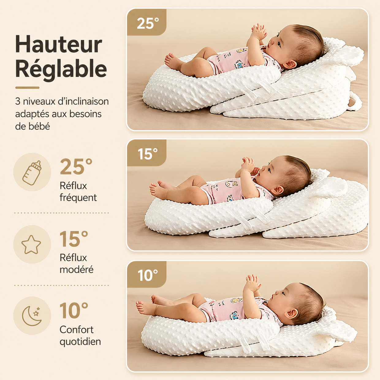 COUSSIN BEBE ANTI-REFLUX ANTI REGURGITATION