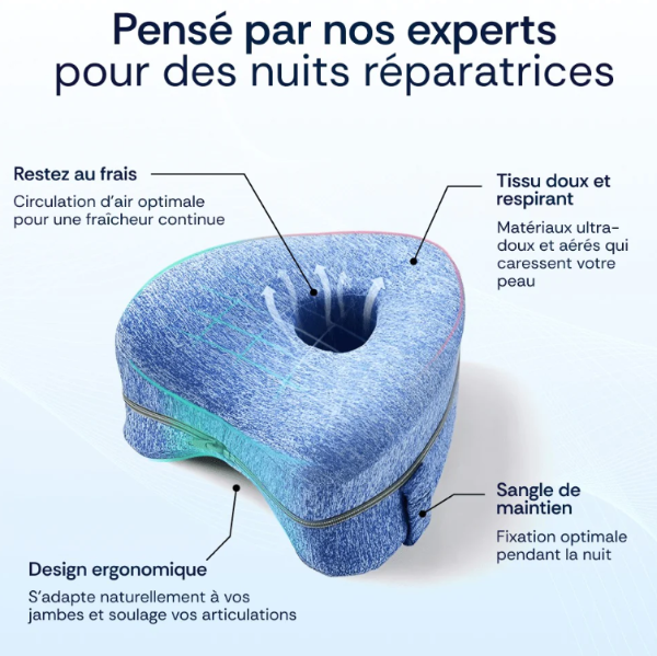 Coussin Ergonomique Genoux - Soulagement lombaire & sciatiques 