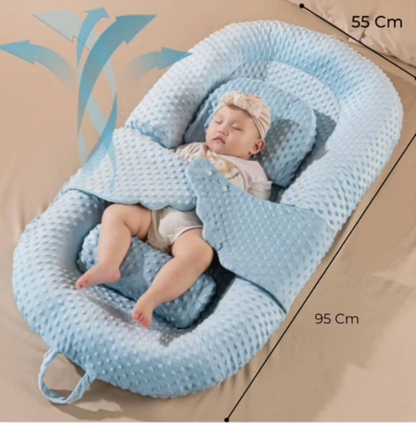 Réducteur de Lit Bébé Anti‑Reflux – Coussin Inclinable pour Cododo & Voyage - COUSSIN LAB