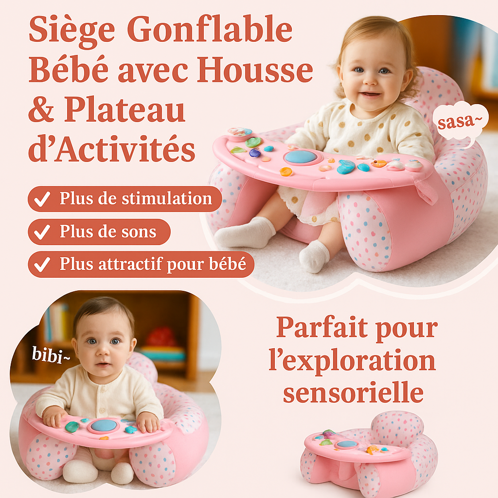 Coussin d’Éveil Bébé Assis – Soutien Doux et Sécurisé pour l’Apprentissage de la Position Assise