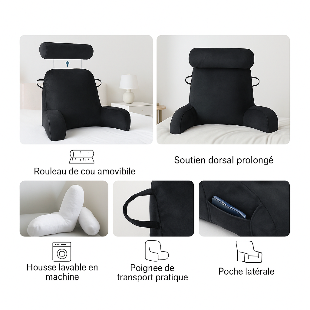Coussin Lecture Ergonomique XL - Soutien lombaire