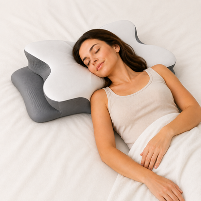 Oreiller Cervical Ergonomique en Mousse à Mémoire de Forme DreamLab™ - COUSSIN LAB