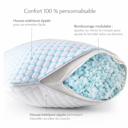 Oreiller Premium en Mousse à Mémoire de Forme FreshLab™ - COUSSIN LAB