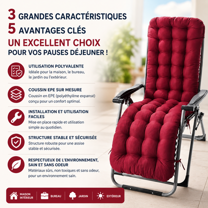 Coussin Bain de Soleil Épais pour Chaise Longue Extérieur Jardin - COUSSIN LAB