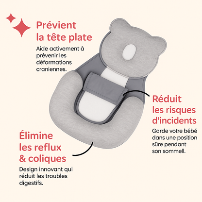 Coussin Bébé Multifonction Lunéa™– Anti-Reflux, Tête Plate, Allaitement