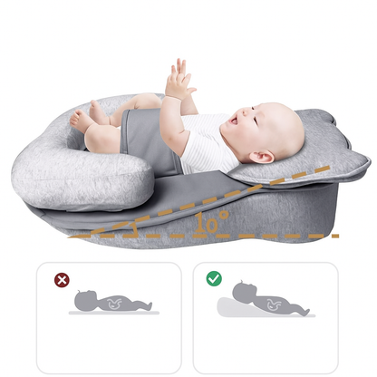 Coussin Bébé Multifonction Lunéa™– Anti-Reflux, Tête Plate, Allaitement