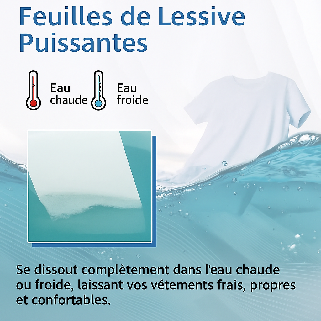 Feuilles de Lessive Éco Pure™ – Parfum Frais