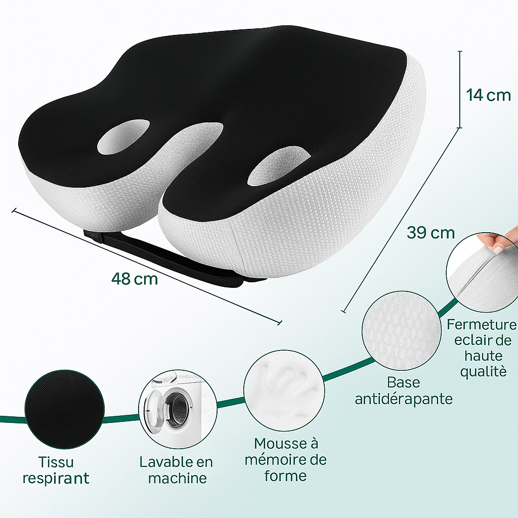 Coussin Coccyx Orthopédique Ajustable – Soulagement Sur-Mesure, Partout