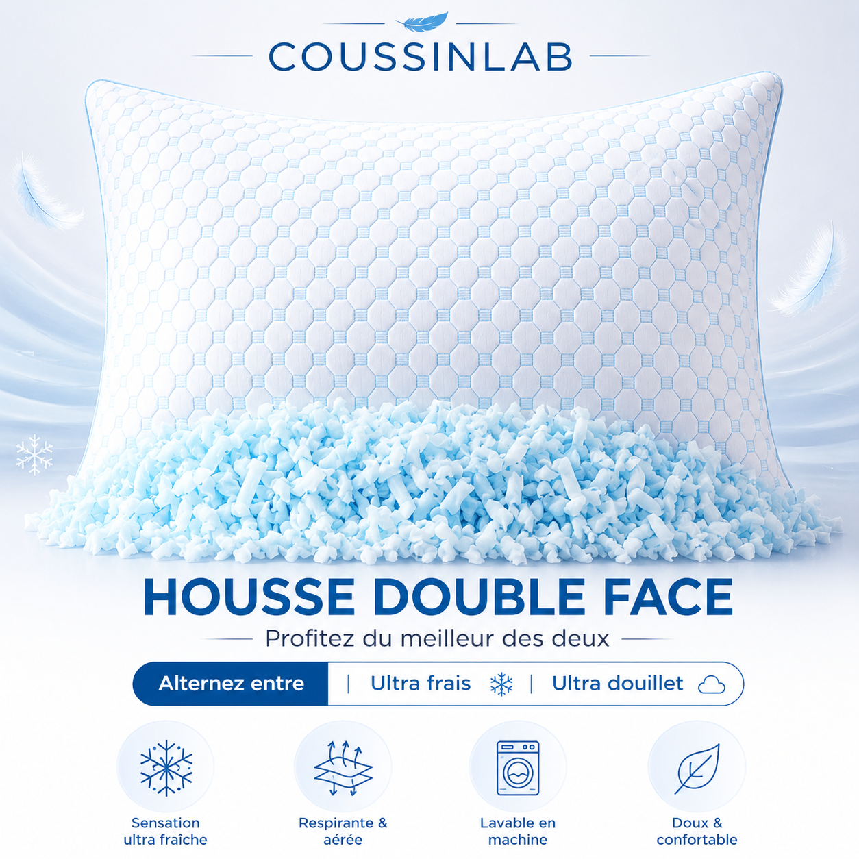 Oreiller Rafraichissant en Mousse à Mémoire de Forme FreshLab™