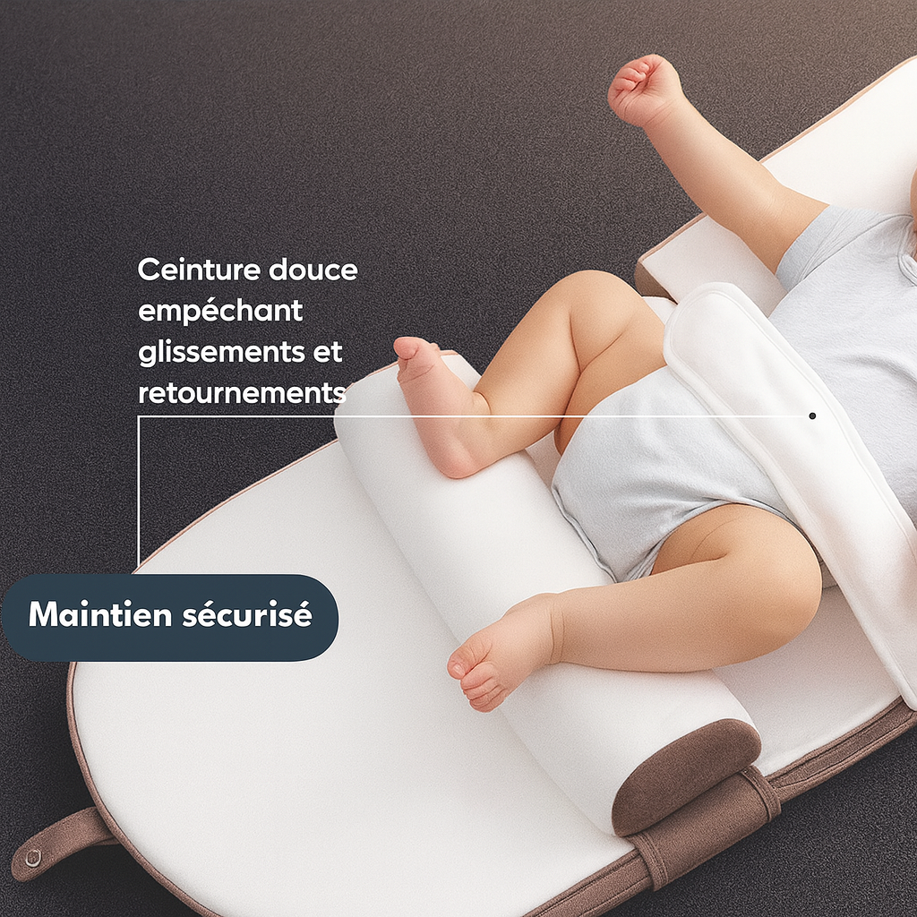 Coussin Bébé Anti-Reflux - Inclinaison Ajustable & Soutien du Dos