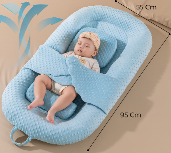 Réducteur de Lit Bébé Anti‑Reflux – Coussin Inclinable pour Cododo & Voyage - COUSSIN LAB