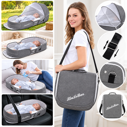 Couffin bébé portable avec moustiquaire – Lit de voyage pliable pour nouveau-né - COUSSIN LAB