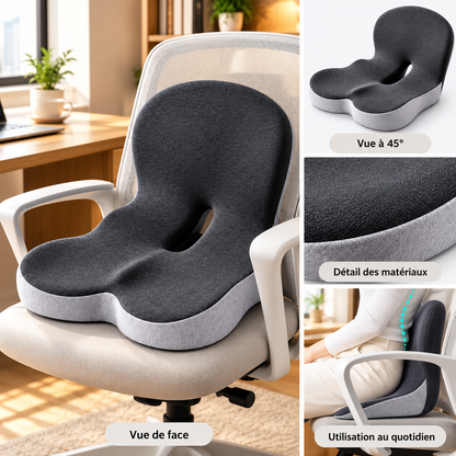 Coussin Coccyx & Lombaire Ergonomique – Soulage les Douleurs Assises - COUSSIN LAB