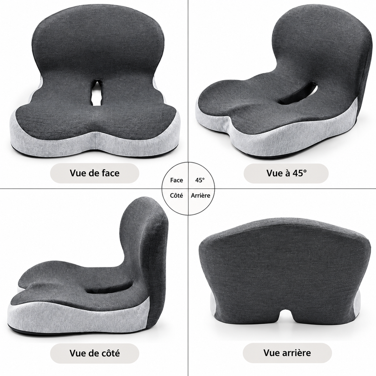Coussin Coccyx & Lombaire Ergonomique – Soulage les Douleurs Assises - COUSSIN LAB