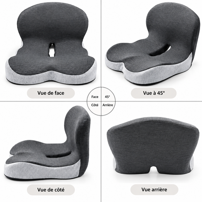 Coussin Coccyx & Lombaire Ergonomique – Soulage les Douleurs Assises - COUSSIN LAB