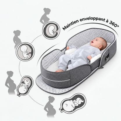 Couffin bébé portable avec moustiquaire – Lit de voyage pliable pour nouveau-né - COUSSIN LAB