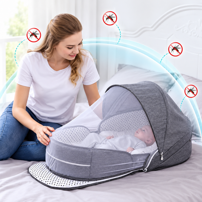 Couffin bébé portable avec moustiquaire – Lit de voyage pliable pour nouveau-né - COUSSIN LAB