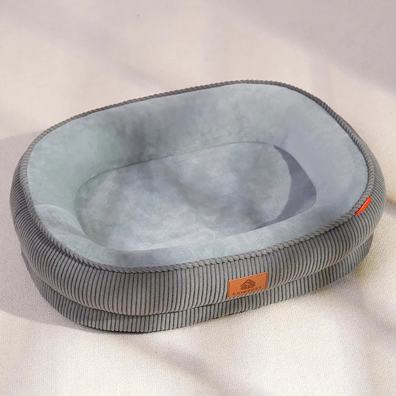 Coussin Pour Chien & Chat Déhoussable En Velours Côtelé – Lit Moelleux, Lavable, Antidérapant