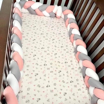 Tour de Lit Tressé Bébé – Coussin Protecteur de Berceau 2 Mètre