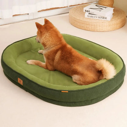 Coussin Pour Chien & Chat Déhoussable En Velours Côtelé – Lit Moelleux, Lavable, Antidérapant