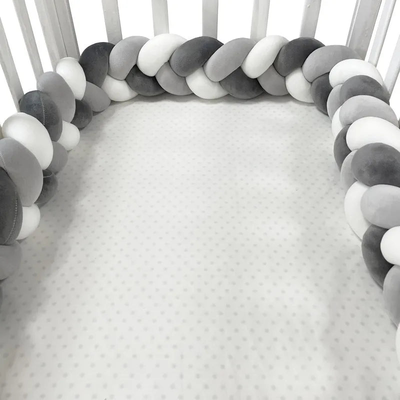 Tour de Lit Tressé Bébé – Coussin Protecteur de Berceau 2 Mètre