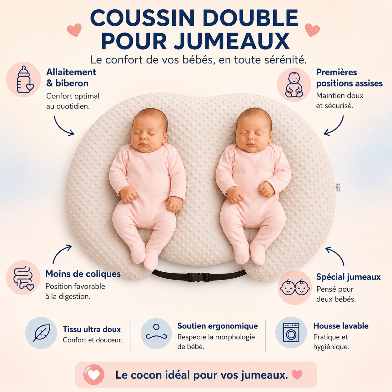 coussin allaitement jumeaux