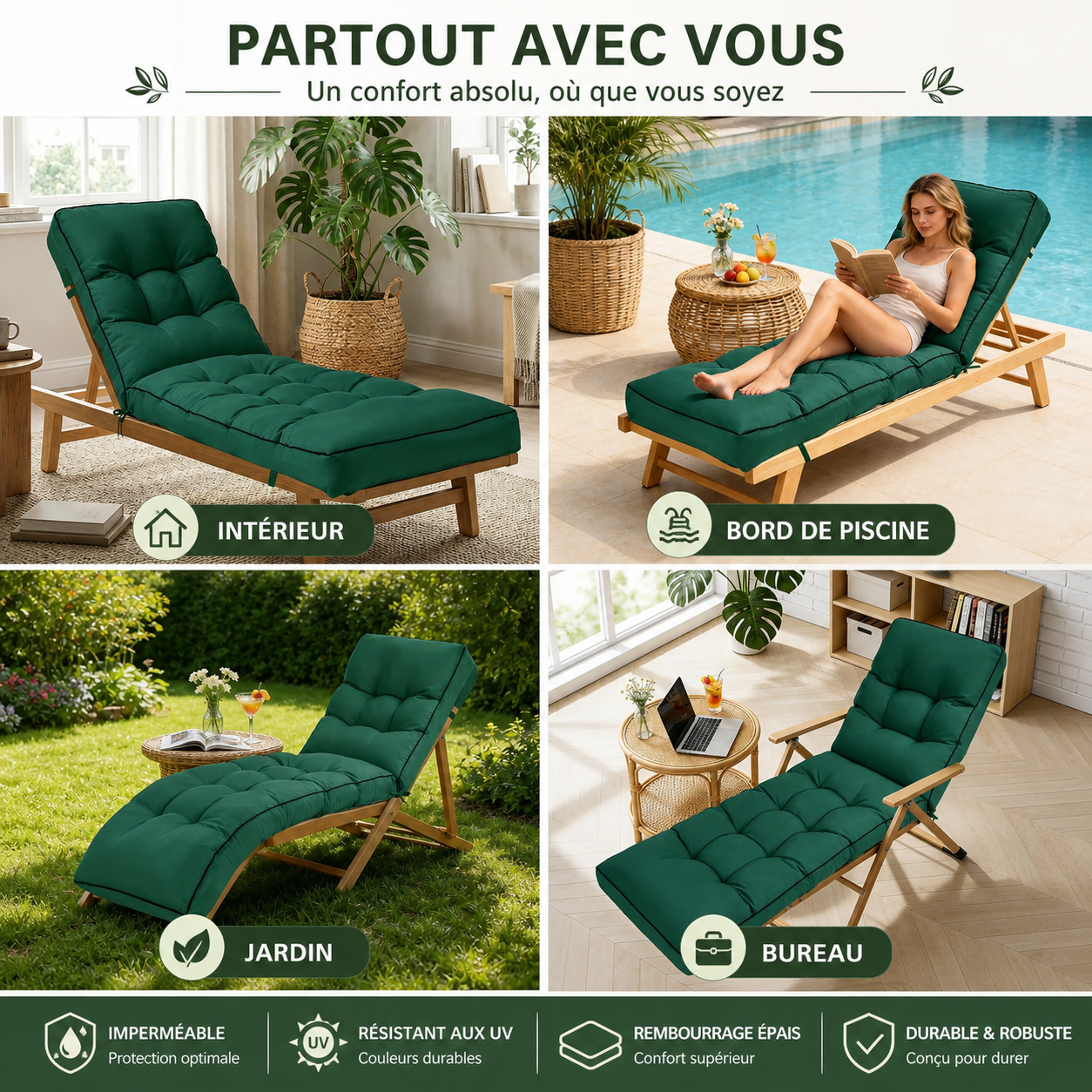coussin bain de soleil
