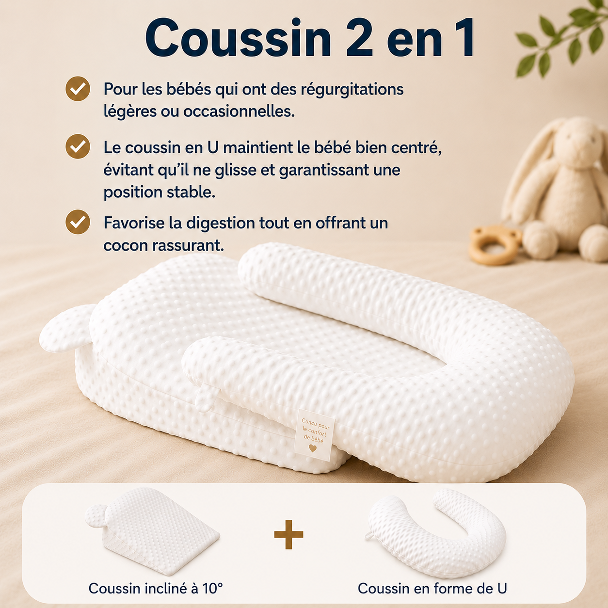 coussin bebe anti-reflux anti-regurgitation